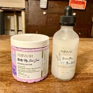 New, Set of 2 AMINNAH Beauty Products- Boobies Butter &  Stretch Mark Serum